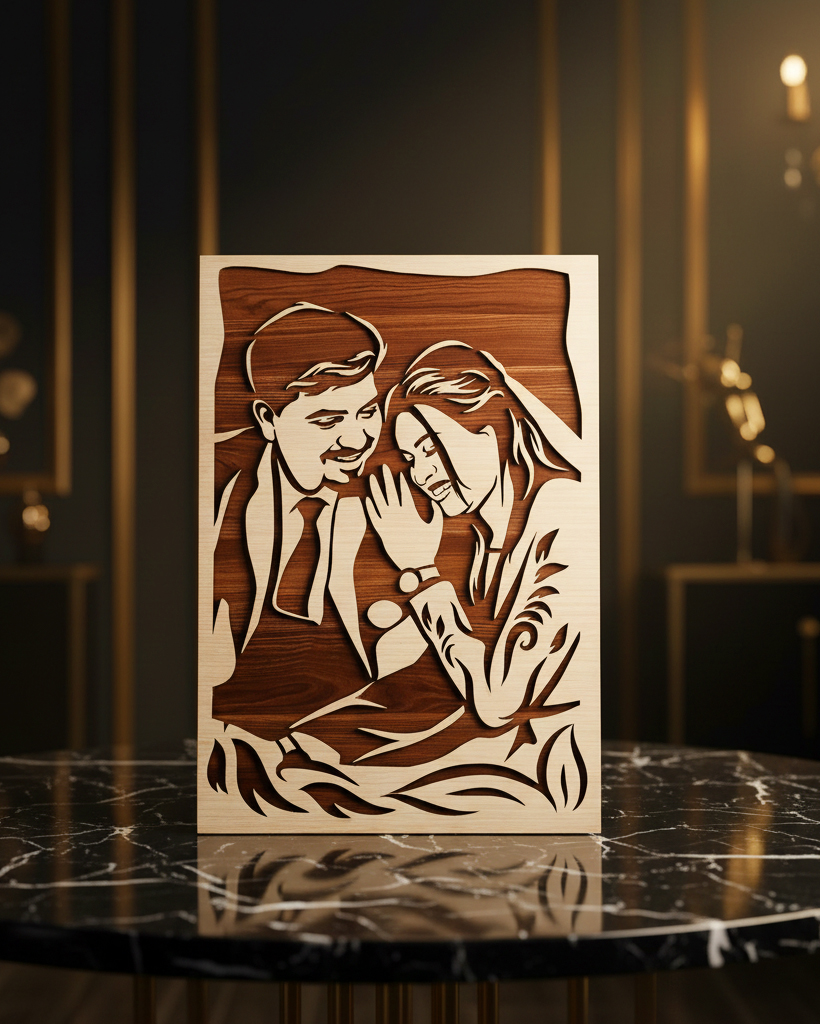 3D Layered Personalized Wooden Portrait