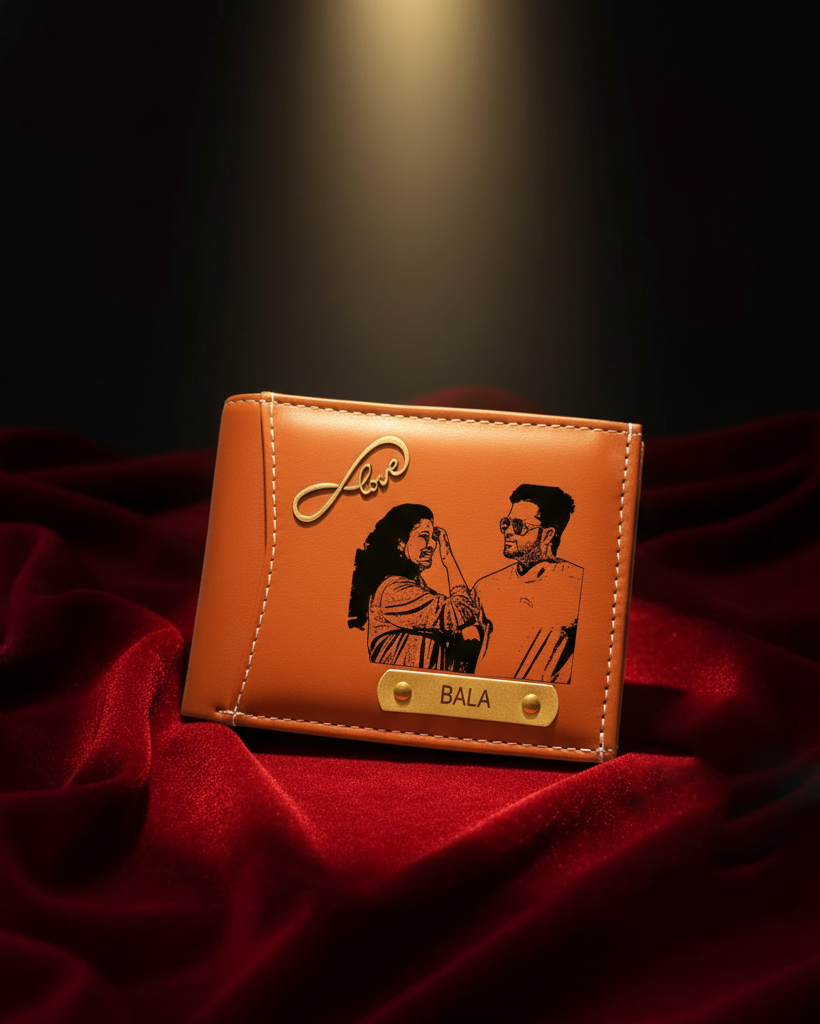 Customized Men's Wallet with Photo Engraving